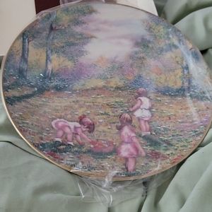 Picking flowers from original painting plate